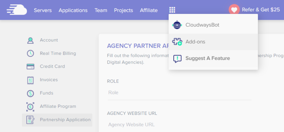 ไอคอนเสริม Cloudways