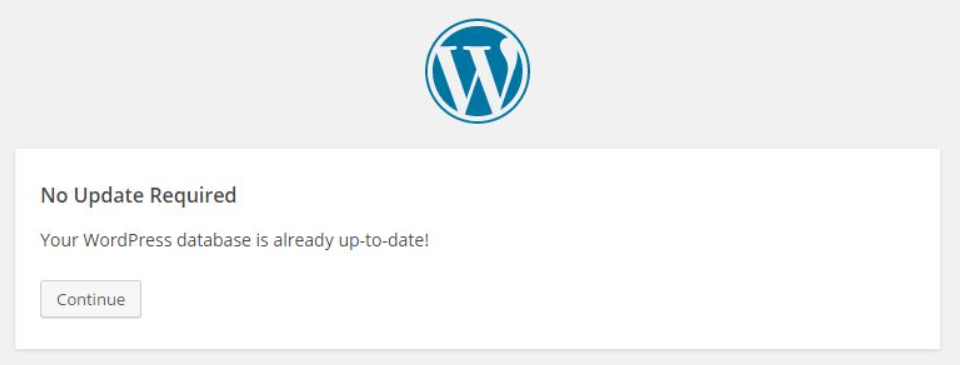 WordPress“无需更新”数据库错误