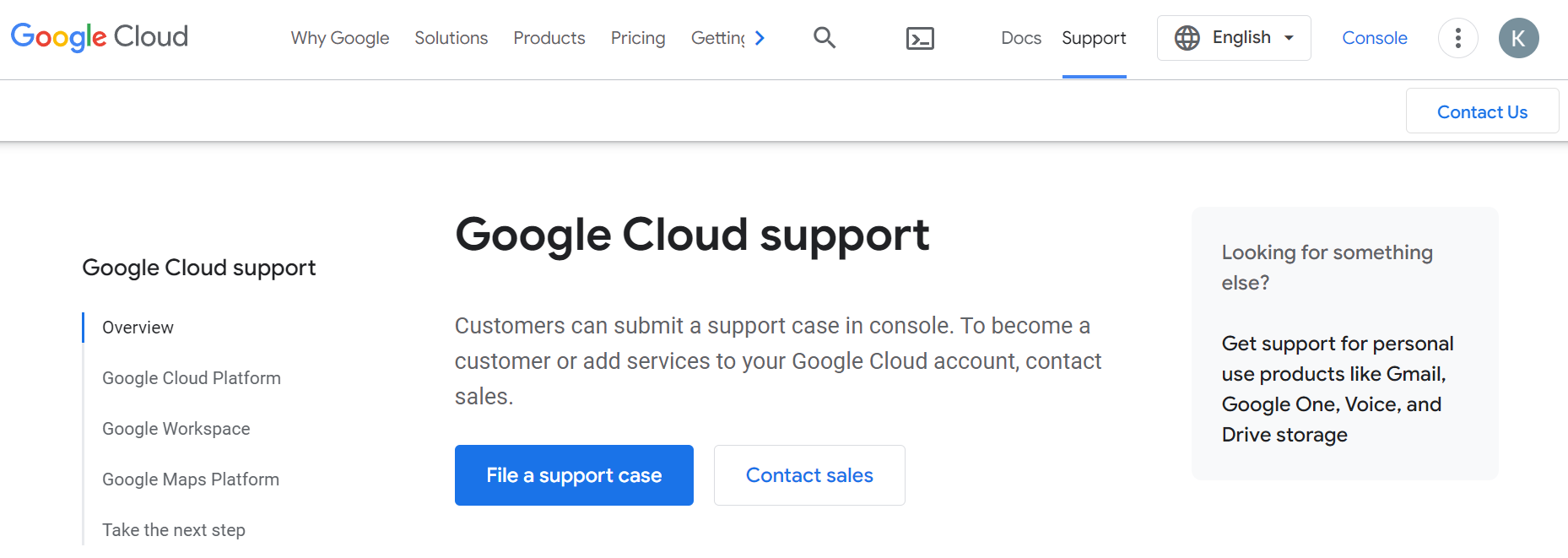 Soporte de la nube de Google.