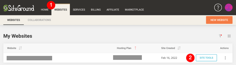 outils de site siteground