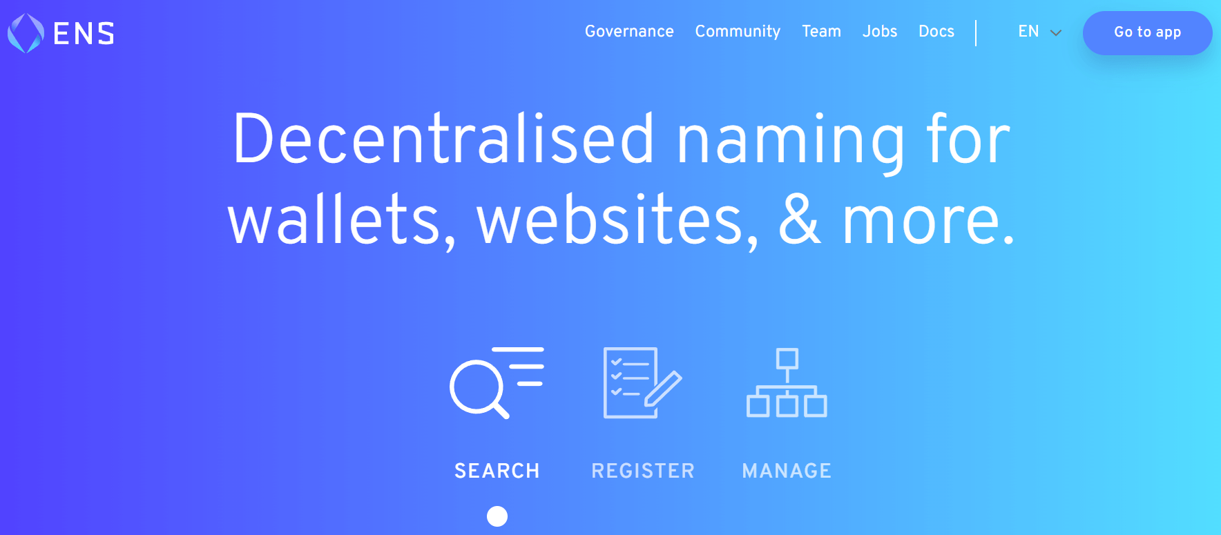 ENS Domains 销售 NFT 域名。