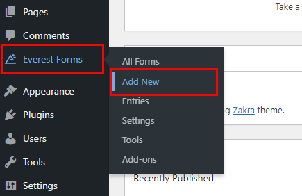 Everest Forms 새 버튼 추가