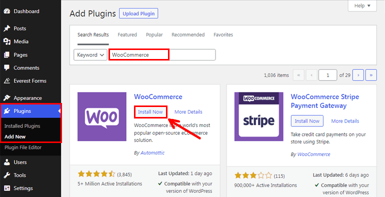 Memasang WooCommerce