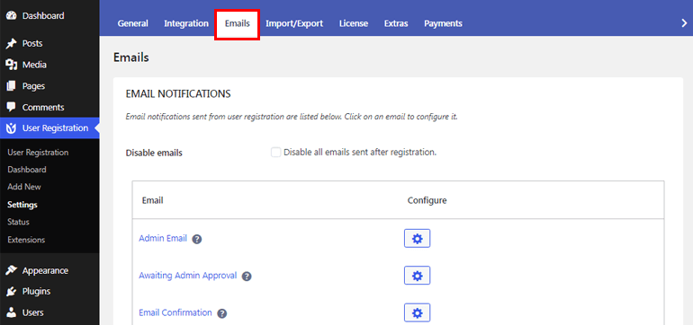 Tab Email