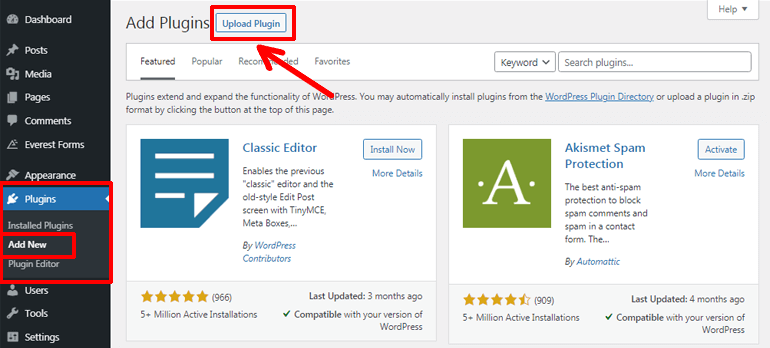 Mengunggah Plugin