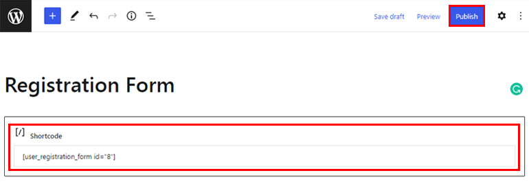 Publikasikan Formulir Pendaftaran