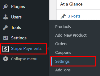Stripe Pembayaran ke Navigasi Pengaturan