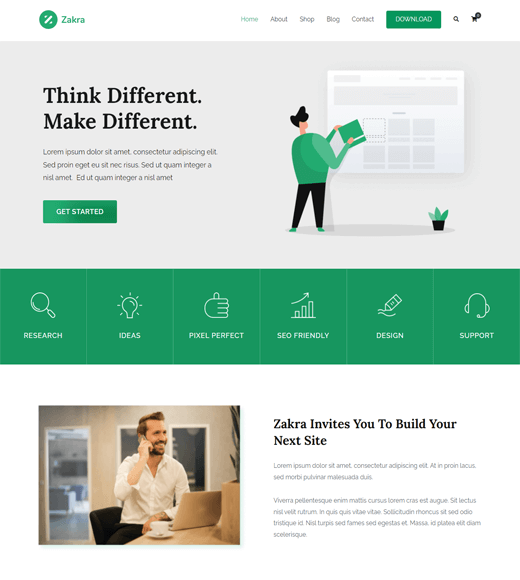 고도로 사용자 정의 가능한 WordPress 테마 Zakra