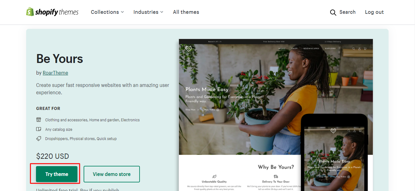 당신의 Shopify 테마가 되십시오