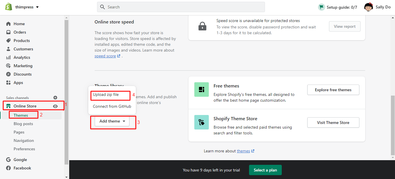 shopify 팁 테마 추가