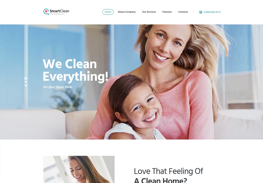 SmartClean | Motyw WordPress firmy zajmujące się sprzątaniem, praniem i sprzątaniem