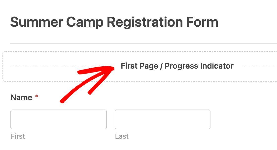 Flèche pointant vers la première page/indicateur de progression