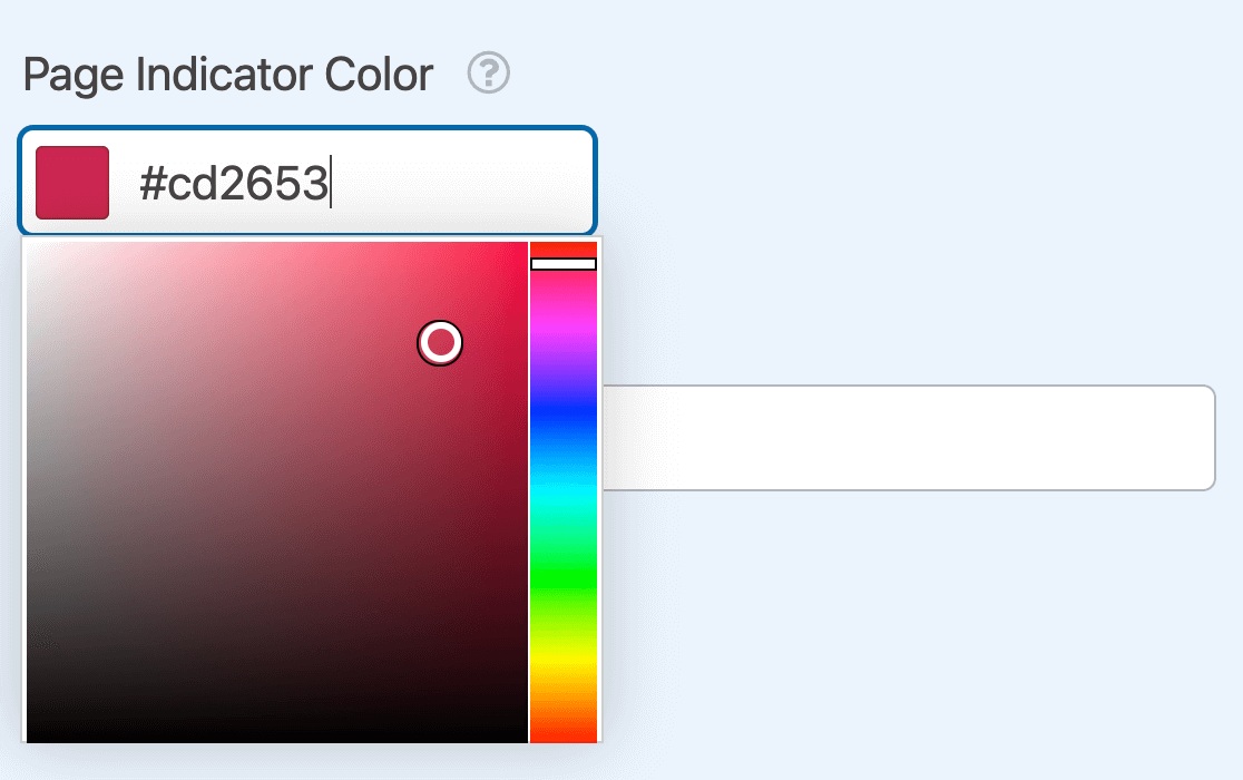 Le sélecteur de couleur pour la fonction de barre de progression sur WPForms