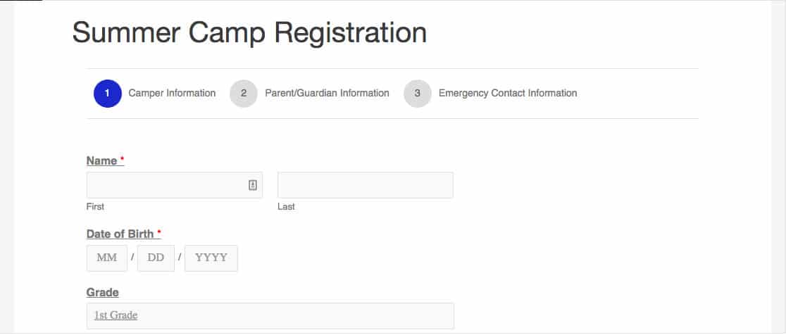 สไตล์วงกลมแถบความคืบหน้าของ WPForms