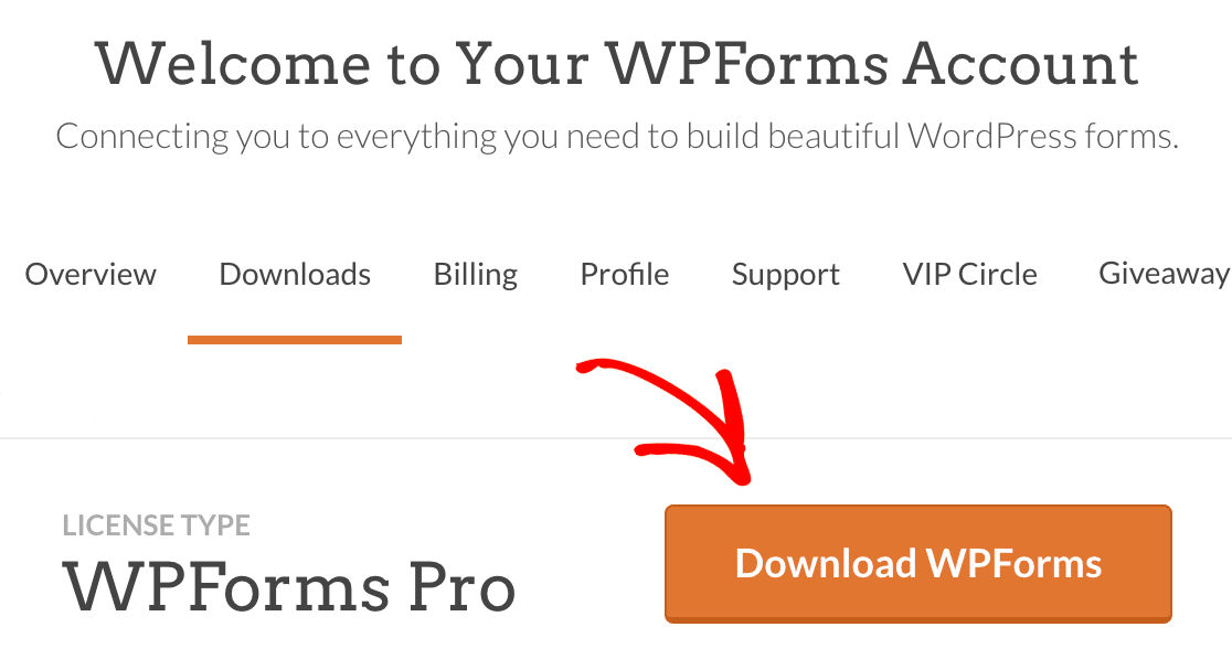 Botão de download do WPForms