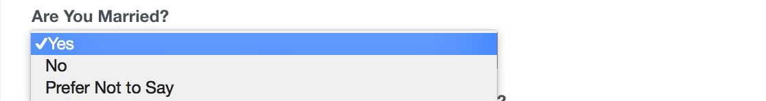 Pregunta demográfica sobre el estado civil