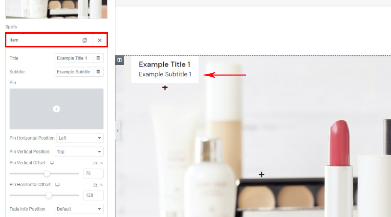 วิธีเพิ่มฮอตสปอตรูปภาพใน WordPress 6 . อย่างง่ายดาย Spot item settings