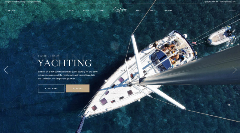 5+ 航海歷險記 3 的頂級航海 WordPress 主題 Seafarer WordPress theme