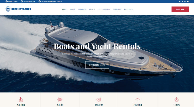 5+ 航海冒險 6 的頂級航海 WordPress 主題 Sirene WordPress Theme