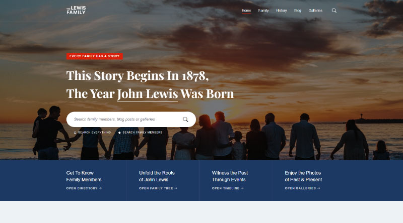 Die 5+ kreativsten Familien-Website-Vorlagen 7 Lineago WP Theme