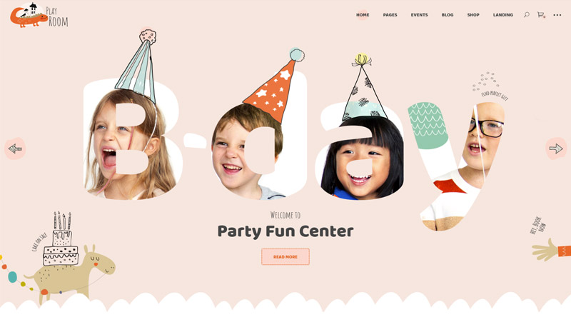 Die 5+ kreativsten Familien-Website-Vorlagen 3 Playroom WordPress Theme