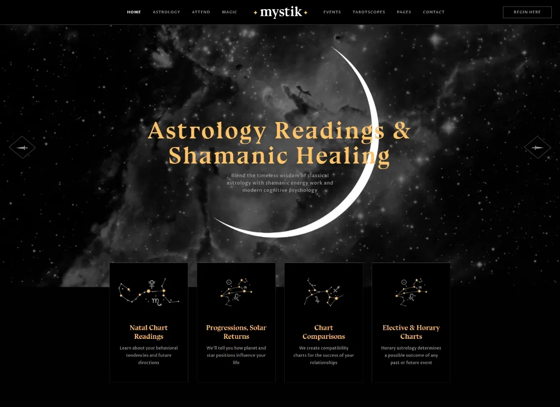 Mystik | Astrologia i ezoteryczny horoskop Wróżenie z motywem WordPress + RTL