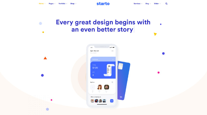 Los 10 temas de WordPress para escaparate de productos más atractivos 7 Starto WordPress Theme