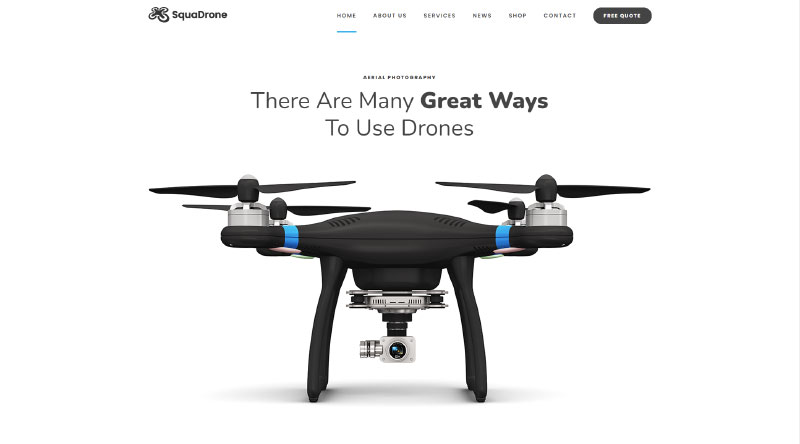6 Temas de Drone WordPress impressionantes que valem a pena 4 SquaDrone WP theme