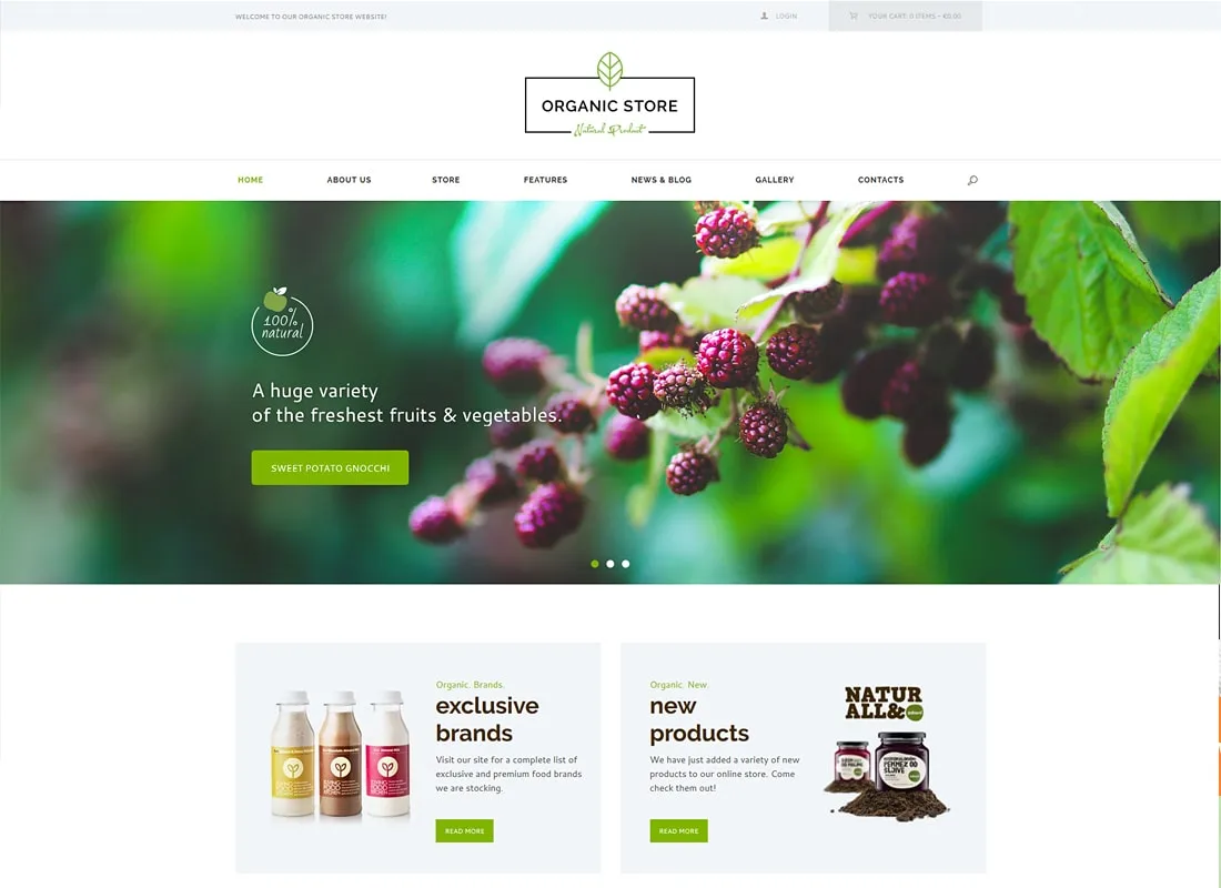 Toko Organik | Tema WordPress Toko Produk Eco + RTL