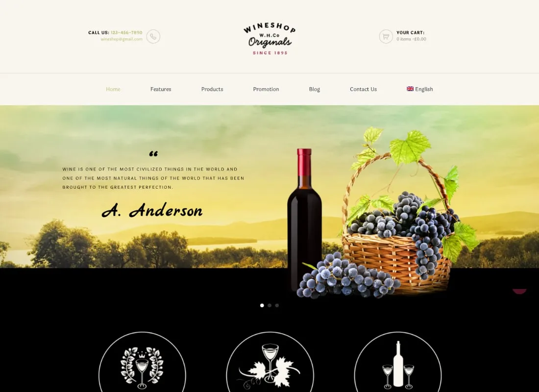 Toko Anggur | Tema WordPress Toko Pengiriman Makanan & Anggur Online