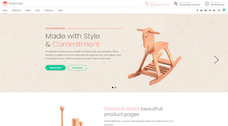 8 thèmes WordPress à produit unique avec caractère 5 Shopscape WordPress Theme