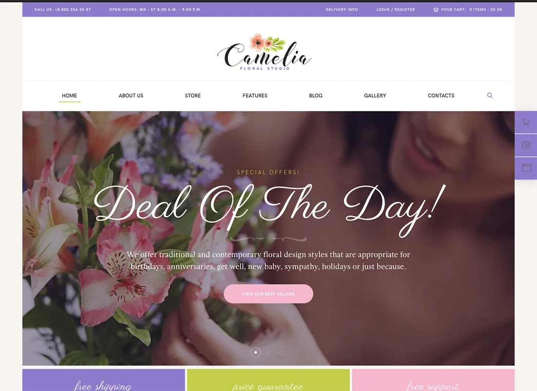 Camelia | Tema WordPress Floral Studio Florist
