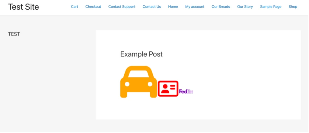 Kısa kodlar ve WP Font Awesome eklentisi kullanılarak bir WordPress gönderisine yerleştirilmiş bitmiş simgeleri gösteren ekran görüntüsü