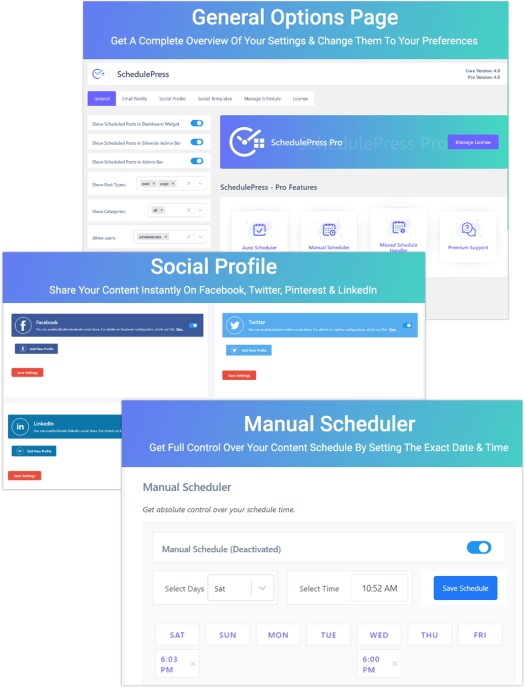 SchedulePress لقطات.