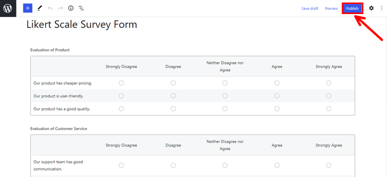 Likert Ölçekli Anket Formu Yayınla