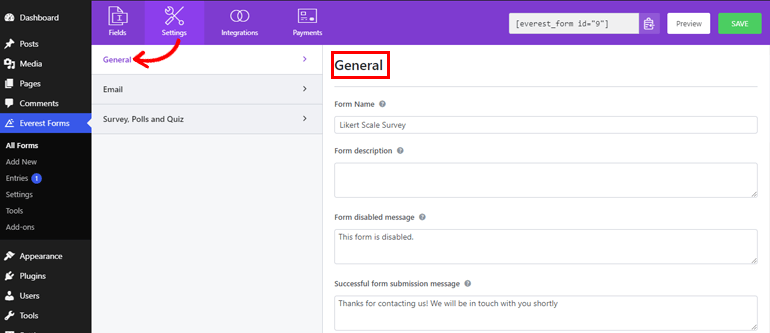 Genel Ayarlar Likert Ölçeği Anket Formu