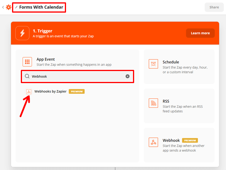Wyszukaj webhooki według Zapier