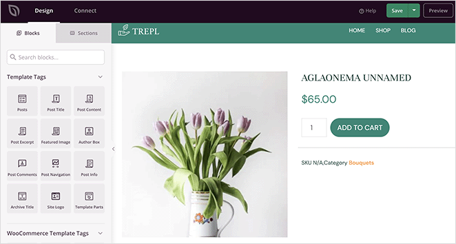 editor-halaman-visual-editor - SeedProd SeedProd product page visual editor