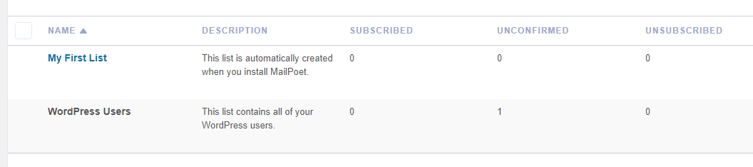 您的 MailPoet 電子郵件列表。