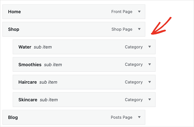 woocommerce-menüpunkte-nachbestellen - SeedProd Re-order woocommerce menu items