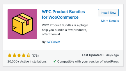 Plugin per pacchetti di prodotti WPC