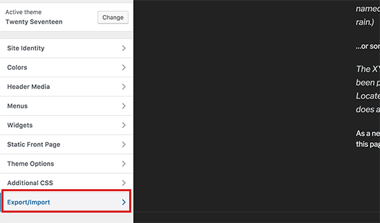 出口菜单-SeedProd Click the export menu in the theme customizer