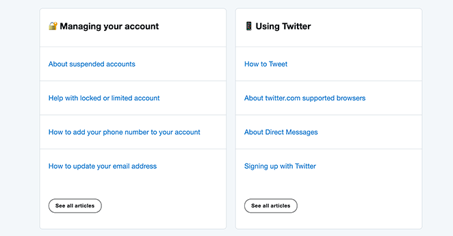 twitter-faq-page-categories — SeedProd Twitter faq page categories