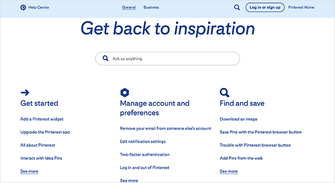 pinterest-faq-page-examples — SeedProd Pinterest faq page examples
