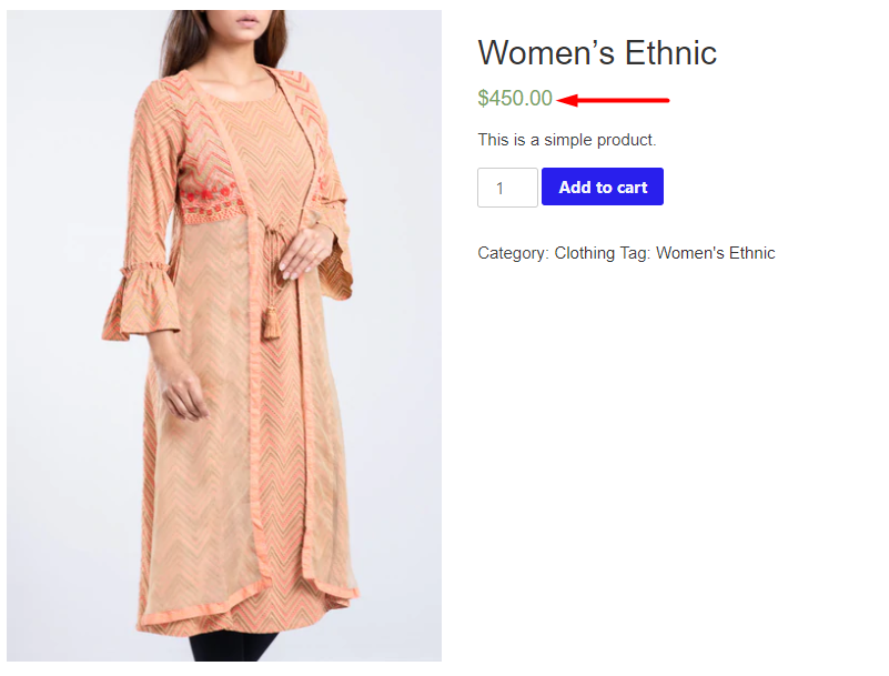 لون سعر woocommerce