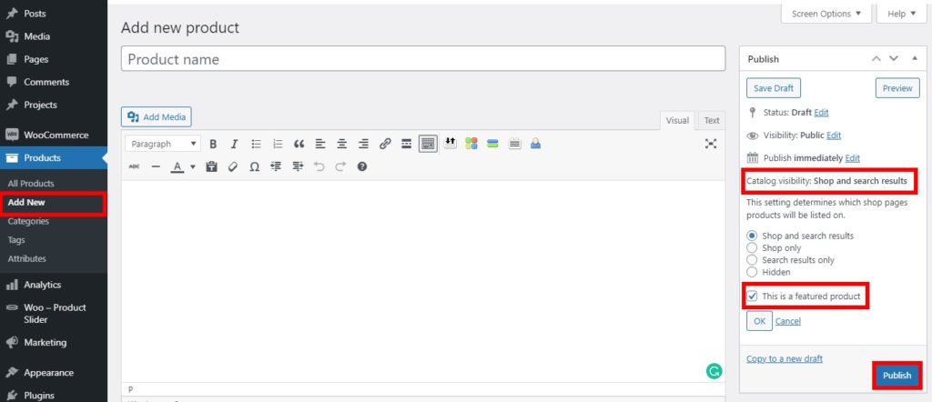 editar página do produto exibir novos produtos no woocommerce