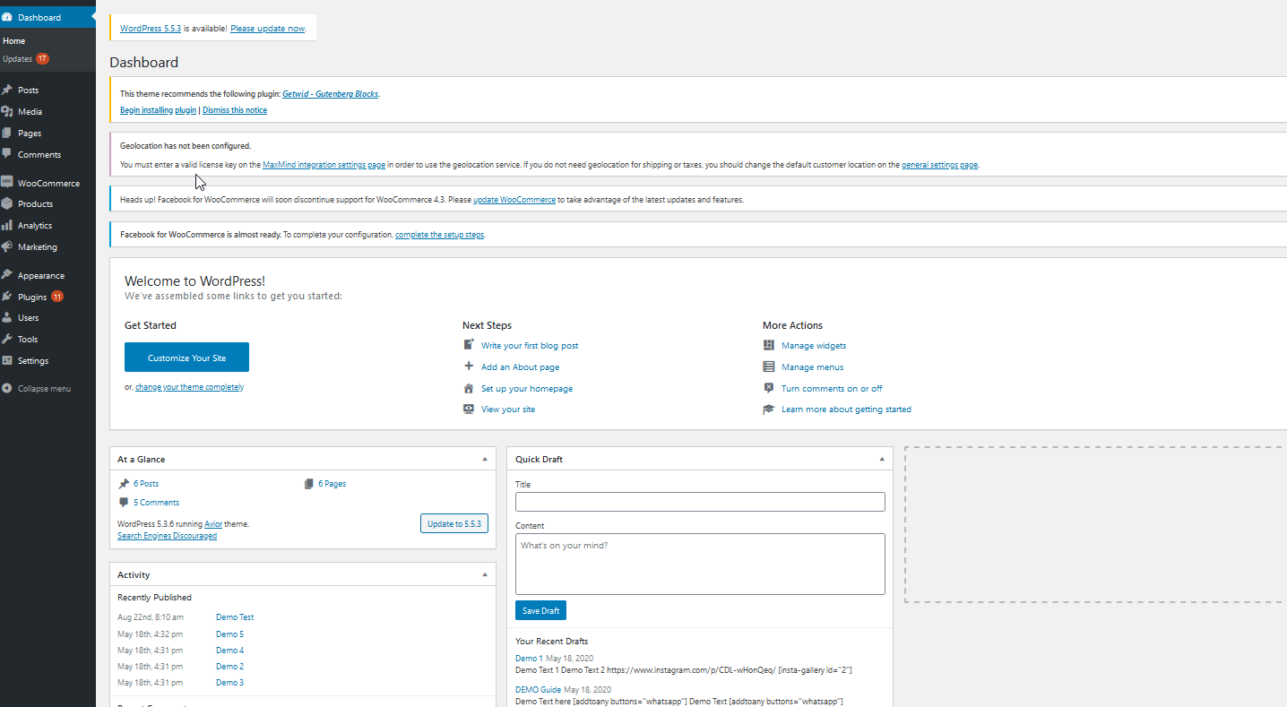 adicionar frete baseado em peso - configurações do WCM