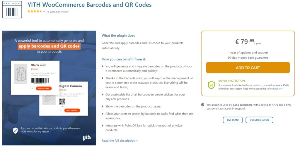 yith woocommerce barcode ومكونات كود qr