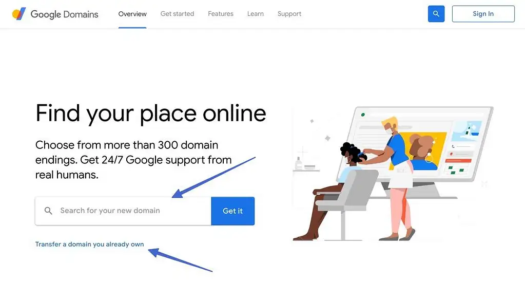 Suche nach neuer Domain auf Google-Domains