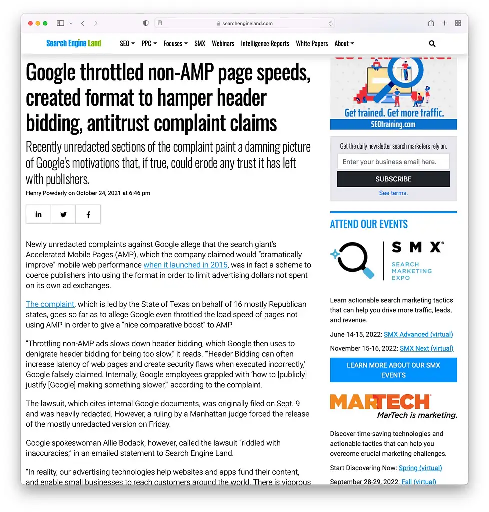 Google AMP saindo